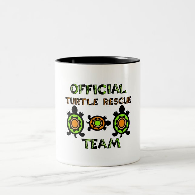 Official Turtle Rescue Team 1 Two-Tone Coffee Mug (Center)