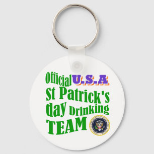 Official U.S.A St Patrick's drinking team Key Ring