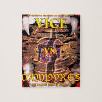 Official Vice vs. Vampyres Poster on a