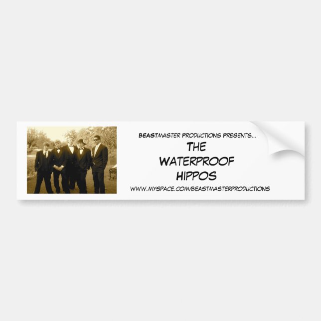 Official Waterproof Hippos Bumper Sticker (Front)