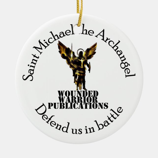 Official Wounded Warrior Publications Logo Ceramic Tree Decoration (Front)
