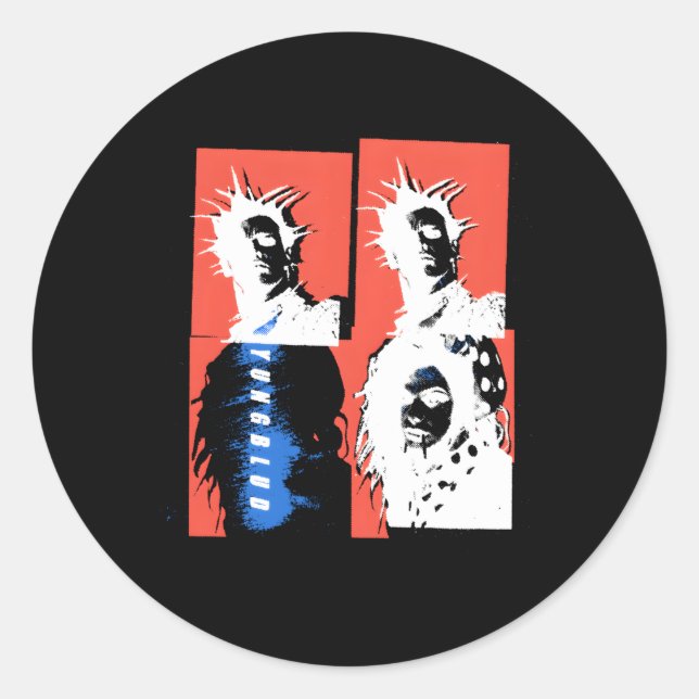 Official Yungblud Deadhappy Black Classic Round Sticker (Front)