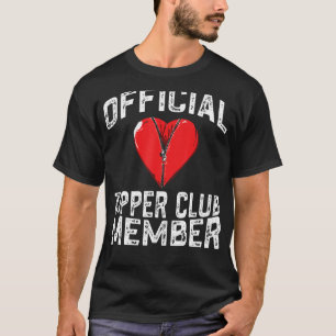 Official Zipper Club Member Funny Open Heart Surge T-Shirt