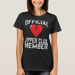Official Zipper Club Member Funny Open Heart Surge T-Shirt