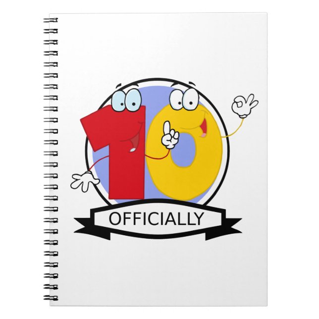 Officially 10 Birthday Banner Notebook (Front)
