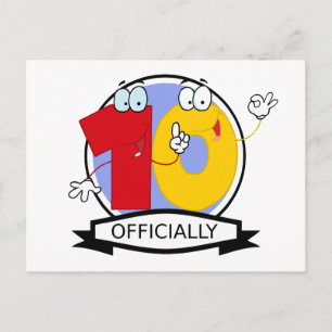 Officially 10 Birthday Banner Postcard