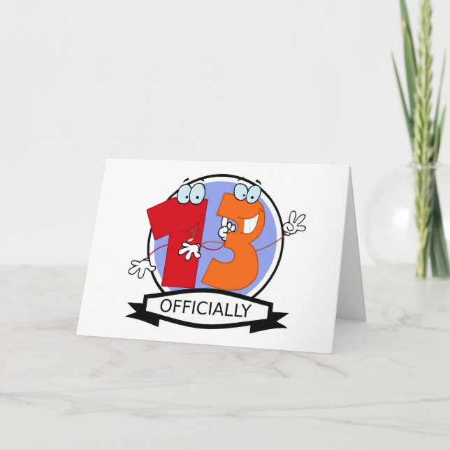 Officially 13 Birthday Banner Card (Front)