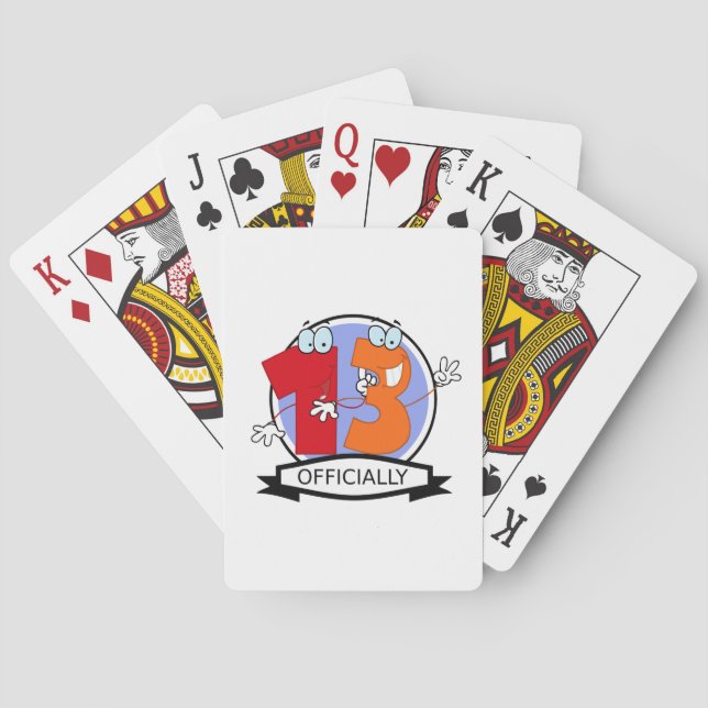 Officially 13 Birthday Banner Playing Cards (Back)