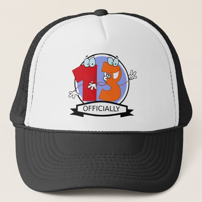Officially 13 Birthday Banner Trucker Hat (Front)