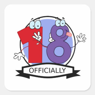 Officially 18 Birthday Banner Square Sticker