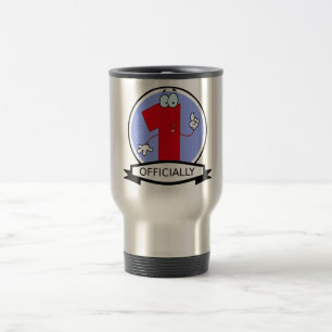 Officially 1 Birthday Banner Travel Mug