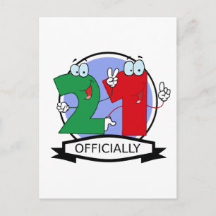 Officially 21 Birthday Banner Postcard