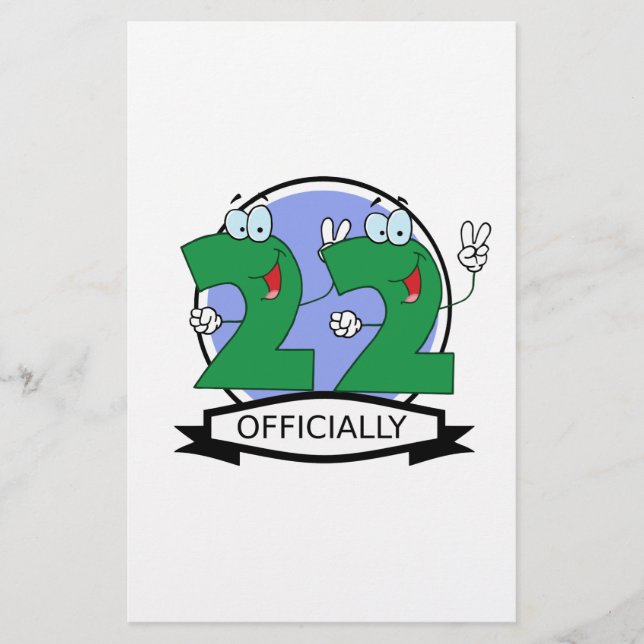 Officially 22 Birthday Logo Stationery (Front)