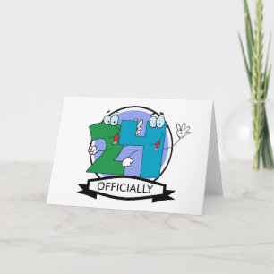 Officially 24 Birthday Banner Card