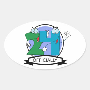 Officially 24 Birthday Logo Oval Sticker