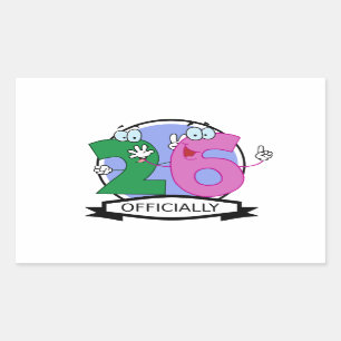Officially 26 Birthday Logo Rectangular Sticker