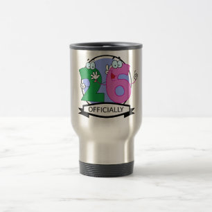 Officially 26 Birthday Logo Travel Mug