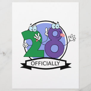 Officially 28 Birthday Logo