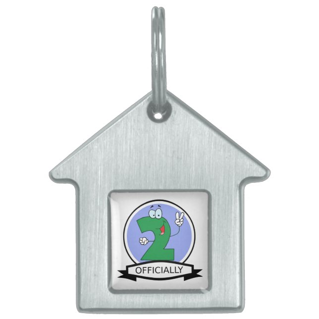 Officially 2 Birthday Banner Pet Tag (Front)