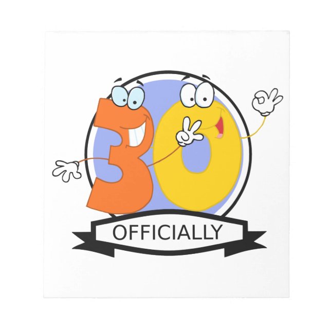 Officially 30 Birthday Logo Notepad (Front)