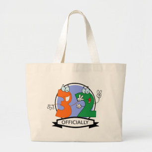 Officially 32 Birthday Logo Large Tote Bag