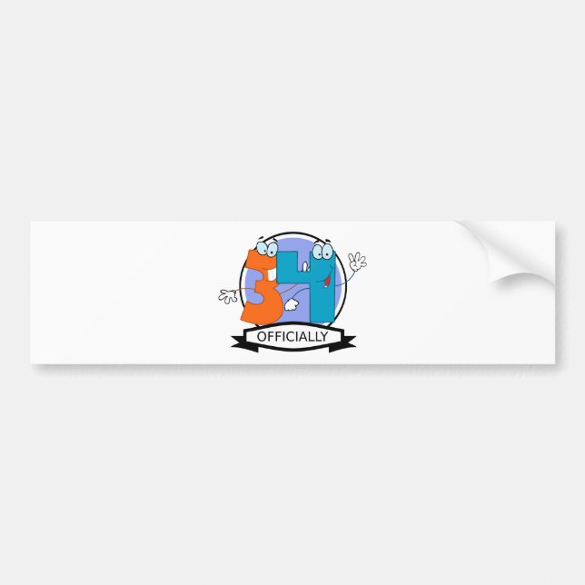 Officially 34 Birthday Logo Bumper Sticker (Front)