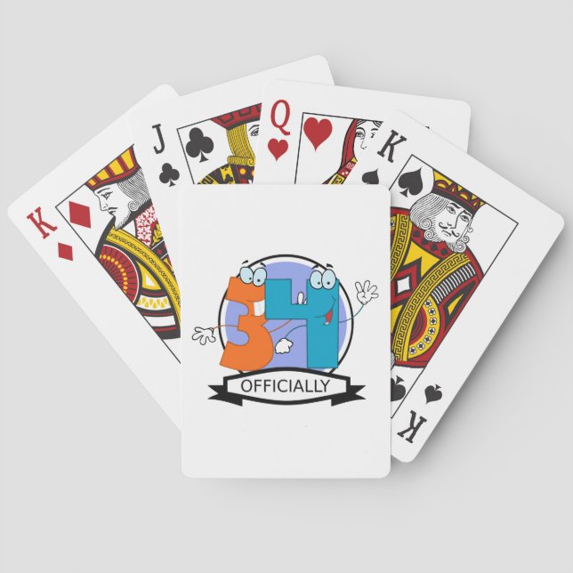 Officially 34 Birthday Logo Playing Cards (Back)