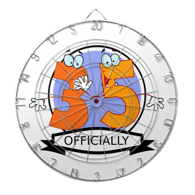 Officially 35 Birthday Logo Dartboard (Front)