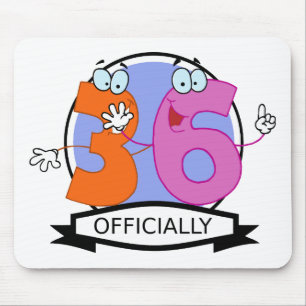 Officially 36 Birthday Banner Mouse Mat