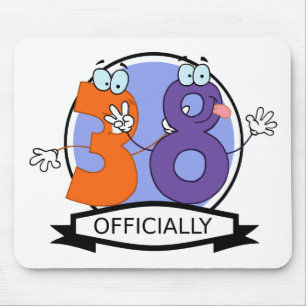 Officially 38 Birthday Banner Mouse Mat