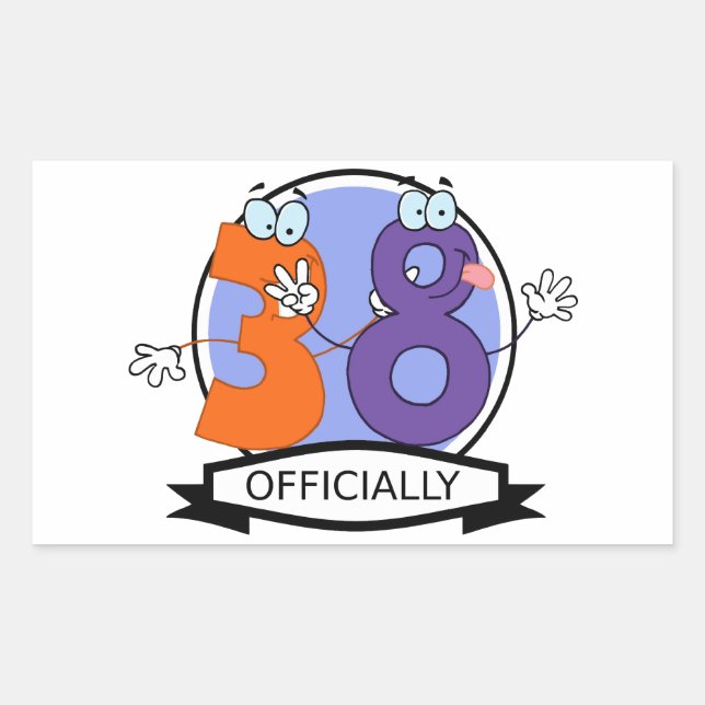 Officially 38 Birthday Banner Rectangular Sticker (Front)