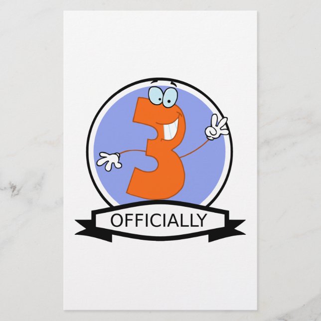 Officially 3 Birthday Banner (Front)