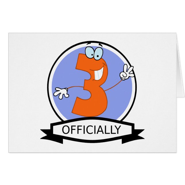 Officially 3 Birthday Banner (Front Horizontal)