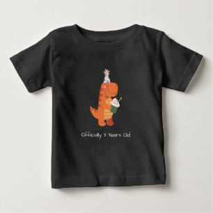 Officially 3 Years Old Dinosaur Boys Birthday T-Sh Baby T-Shirt