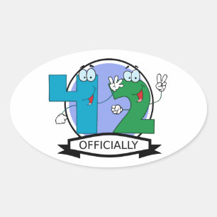 Officially 42 Birthday Banner Oval Sticker
