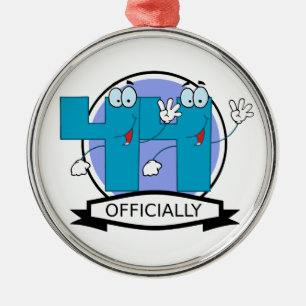 Officially 44 Birthday Banner Metal Tree Decoration
