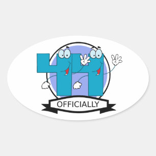 Officially 44 Birthday Banner Oval Sticker