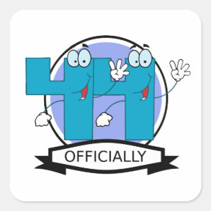 Officially 44 Birthday Banner Square Sticker