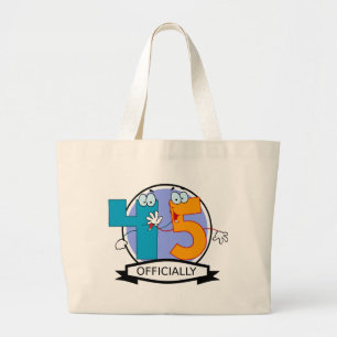 Officially 45 Birthday Banner Large Tote Bag