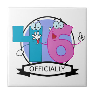 Officially 46 Birthday Banner Tile