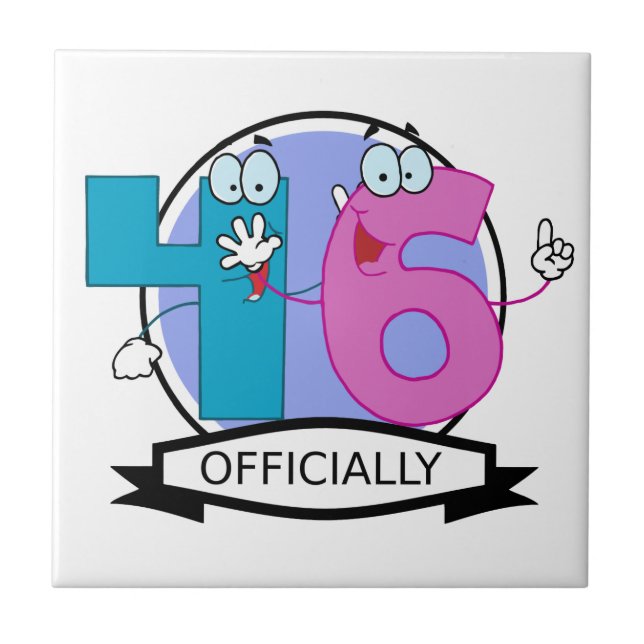 Officially 46 Birthday Banner Tile (Front)