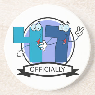 Officially 47 Birthday Banner Coaster