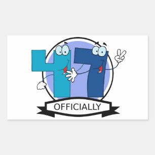 Officially 47 Birthday Banner Rectangular Sticker