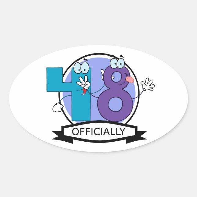 Officially 48 Birthday Banner Oval Sticker (Front)