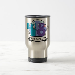 Officially 48 Birthday Banner Travel Mug
