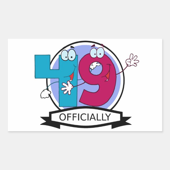 Officially 49 Birthday Banner Rectangular Sticker (Front)