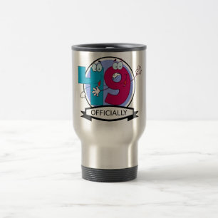 Officially 49 Birthday Banner Travel Mug