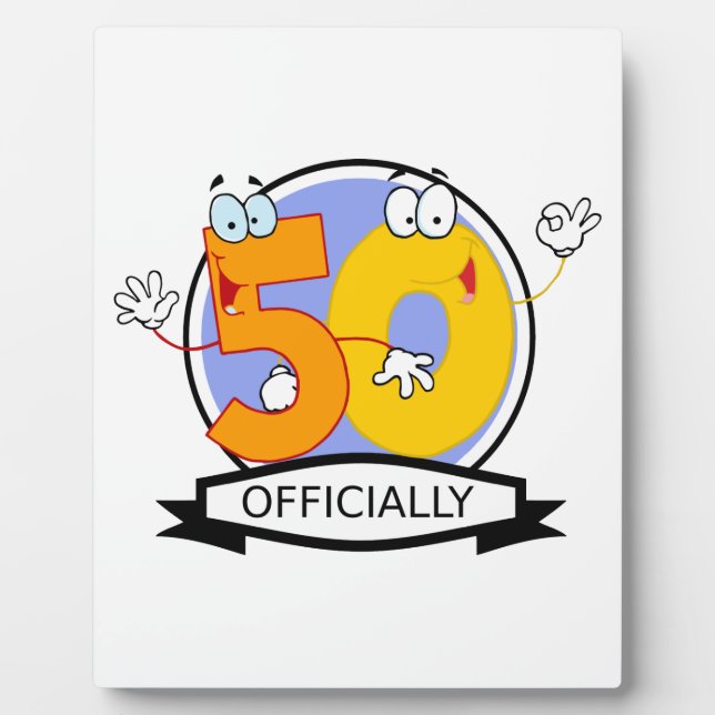 Officially 50 Birthday Banner Plaque (Front)