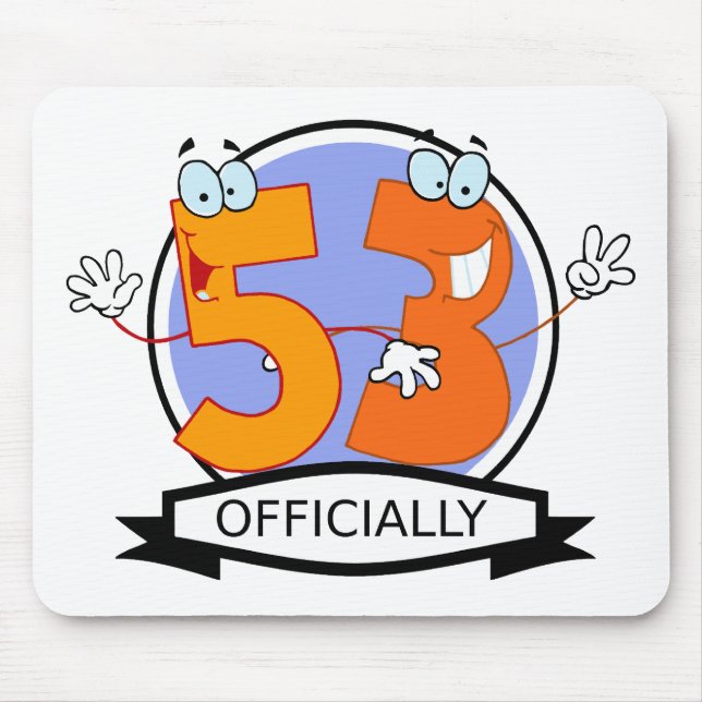 Officially 53 Birthday Banner Mouse Mat (Front)