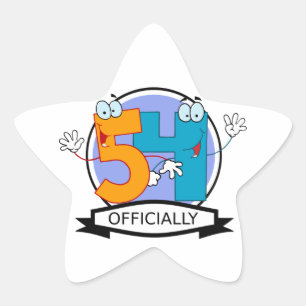 Officially 54 Birthday Banner Star Sticker